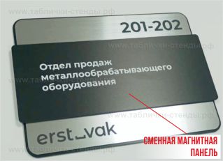 Табличка со сменной магнитной панелью